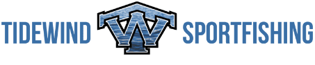 Tidewind Sportfishing logo with stylized blue text